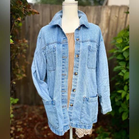 Cabin Creek Jackets & Blazers - Vintage Cabin Creek Denim Shirt Jacket Pockets L Cotton Jean